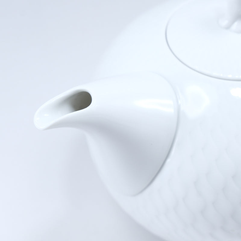 [Meissen] Meissen Wave Play White Tea Pot 1050 (ML) 000001/29727 Tableware Porcelain Unisex Tableware A Rank