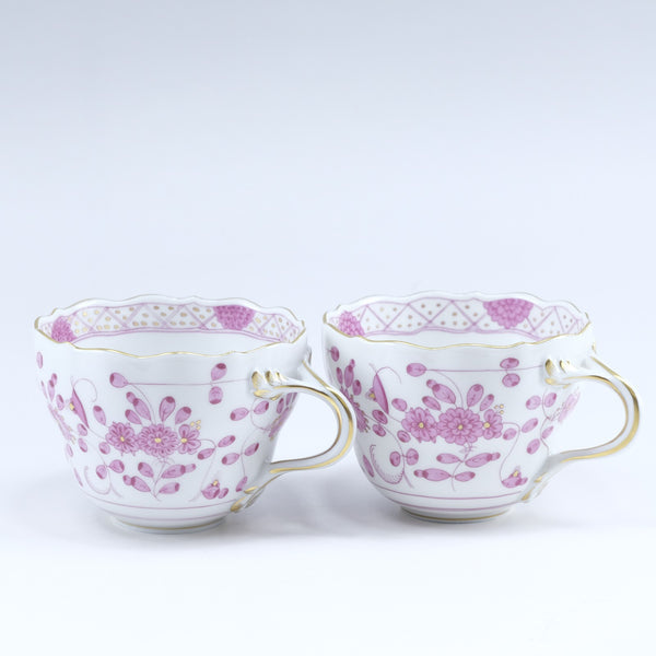 [MEISSEN] MEISSEN India Gana Rich Pink Tableware Cup & Saucer & Plate X 2 세트 343410/00582 Indian Flower Rich Pink_S Rank