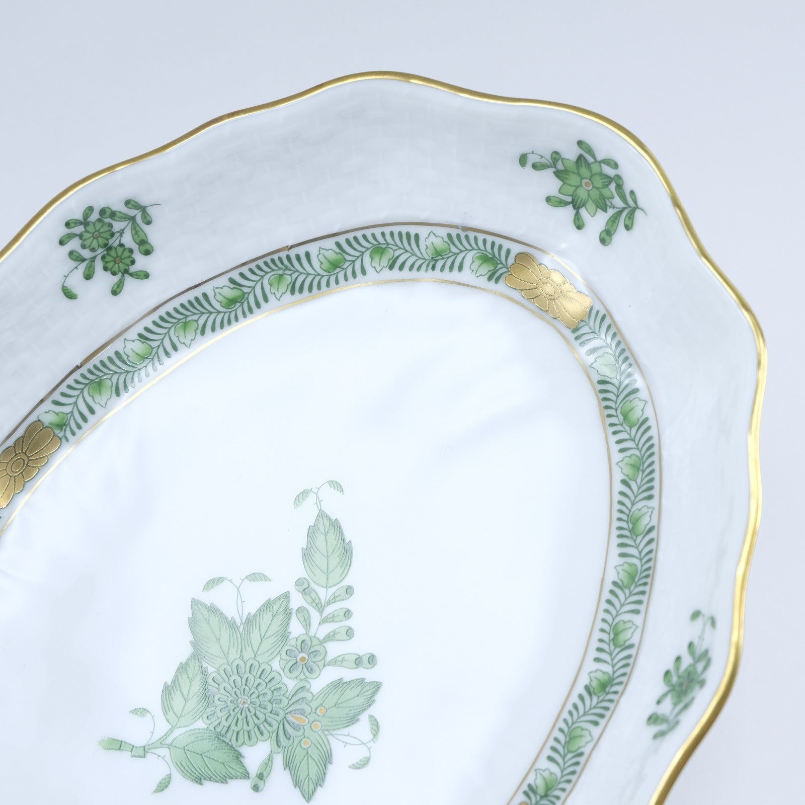 【★未使用品★】Herend ヘレンド　アポニー・グリーン ファンシーディッシュ アポニー・グリーン] ファンシーディッシュ