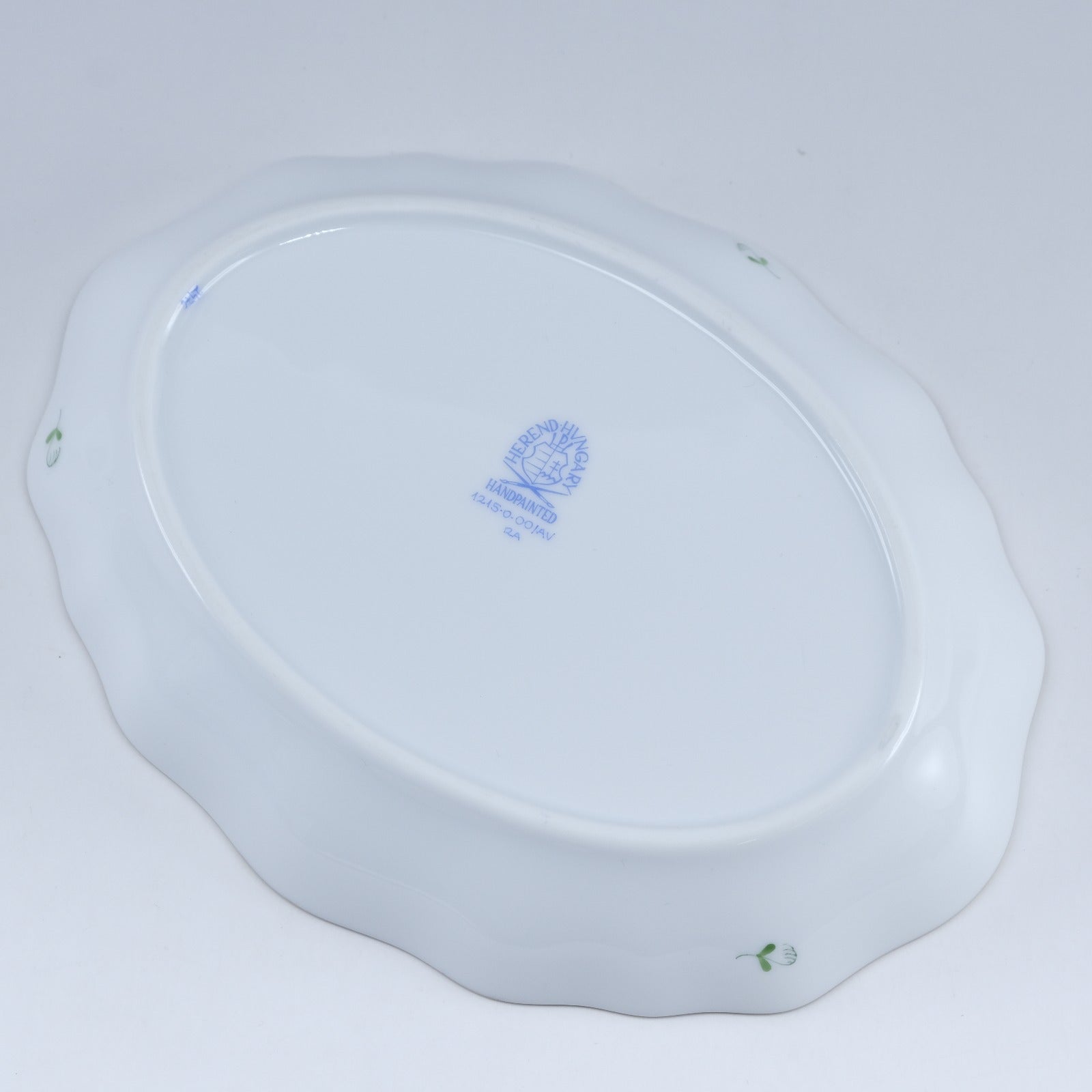 HEREND】ヘレンド アポニーグリーン ファンシーディッシュ 19.5(cm