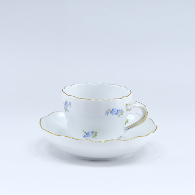[Meissen] Meissen Scatard Flower (hierba olvidada) Copa de moca y platillo 100 (ML) 019310/00580 Campera de porcelana unisex Tableware s Rank