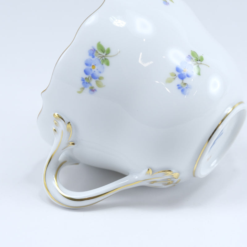 [Meissen] Meissen Scatard Flower (hierba olvidada) Copa de moca y platillo 100 (ML) 019310/00580 Campera de porcelana unisex Tableware s Rank