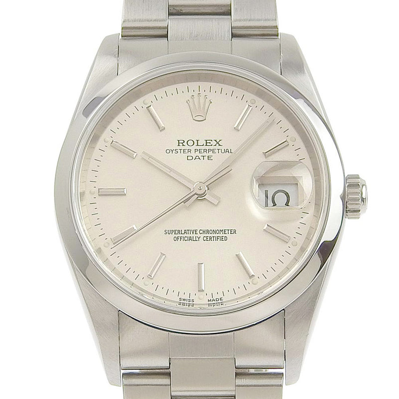 [ROLEX] Rolex Date Oyster Purpetur 15200 Stainless Steel Automatic Men's Silver Dial Watch A-Rank