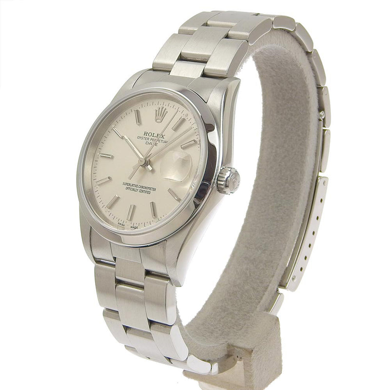 【ROLEX】ロレックス デイト オイスターパーペチュアル 15200 ステンレススチール 自動巻き メンズ シルバー文字盤 腕時計