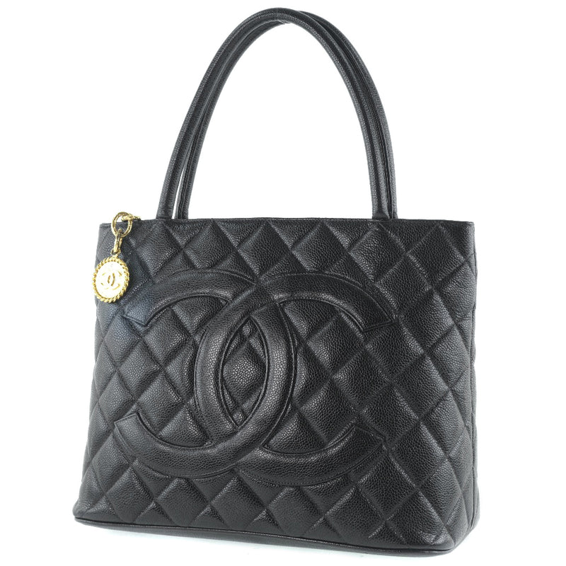 CHANEL] Chanel Reprint tote tote bag Mat Cabian Skin Black Ladies