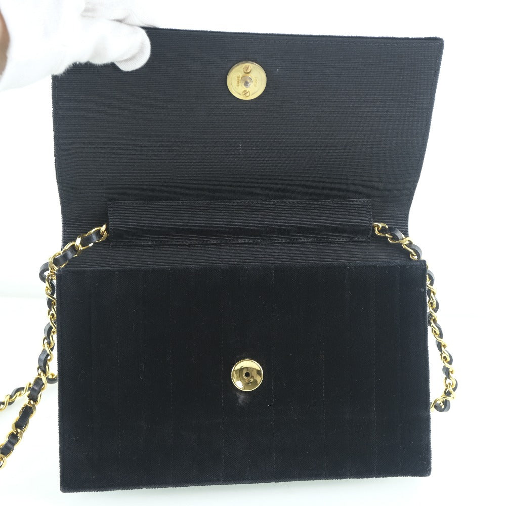 CHANEL】シャネル チェーンショルダー ショルダーバッグ コーデュロイ
