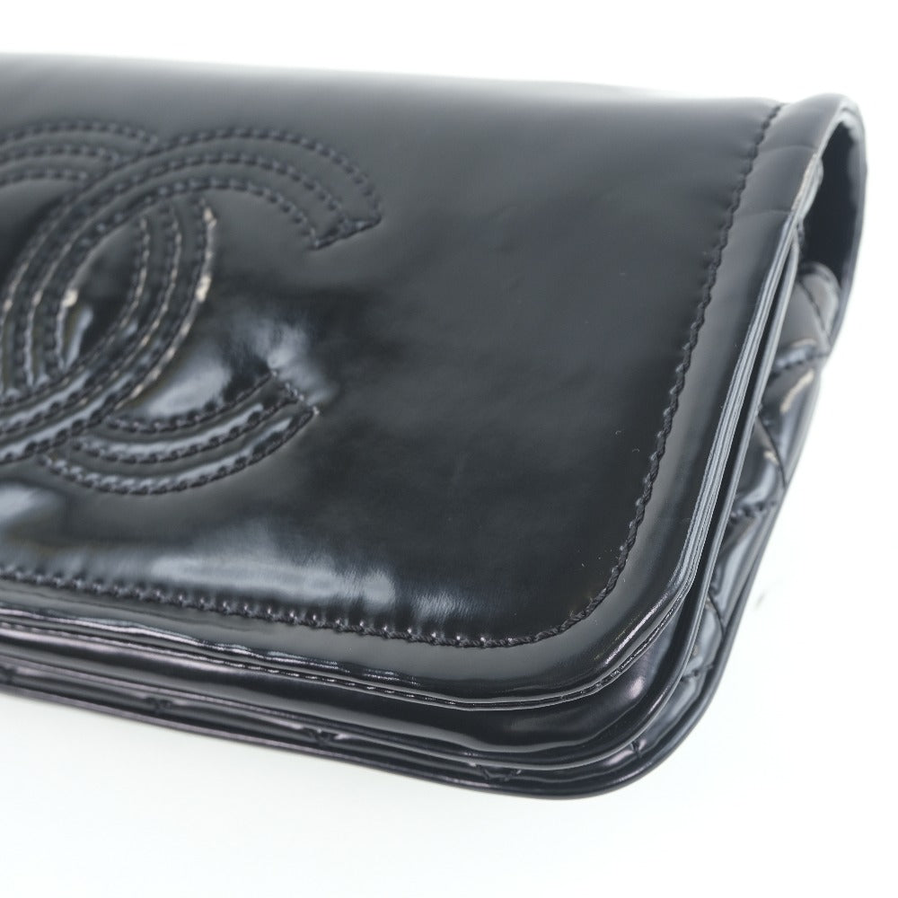 CHANEL ブラック エナメルショルダーバッグ CHANEL】シャネル チェーンショルダー ショルダーバッグ エナメル 黒