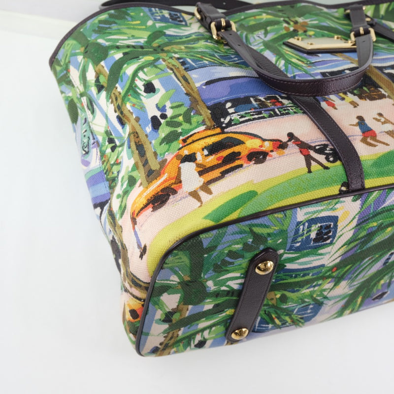 [LOUIS VUITTON] Louis Vuitton Kaba GM Il Line M93774 Tote Bag Canvas Green/Purple/Tea FO1111 Engraved Unisex Tote Bag