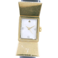 【Kate Spade】ケイトスペード
 腕時計
 ステンレススチール×レザー ゴールド クオーツ アナログ表示 ホワイトシェル文字盤 レディース