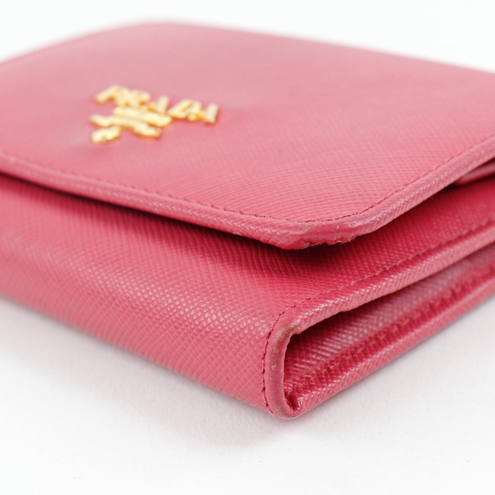 PRADA】プラダ 1MH176 三つ折り財布 サフィアーノ ピンク