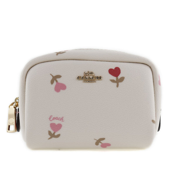 [Coach] Coach Heart Floral C2903 Pouche PVC Blanc / rose Ladies Pouche A + RANG