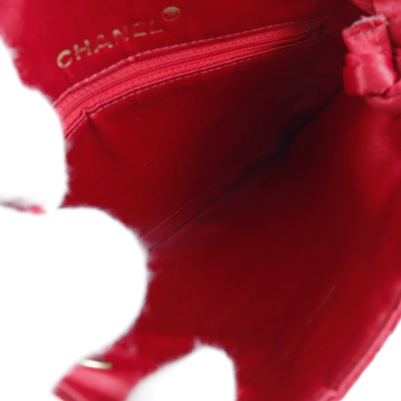 【CHANEL】シャネル
 ミニバッグ ココマーク ヴィンテージ サテン×ラインストーン 赤 レディース ハンドバッグ