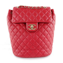 [CHANEL] Chanel Matrasse A91121 Backpack Daypack Ram Skin Red Ladies Rucksack Daypack A Rank