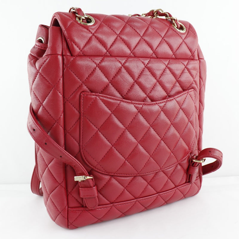[CHANEL] Chanel Matrasse A91121 Backpack Daypack Ram Skin Red Ladies Rucksack Daypack A Rank