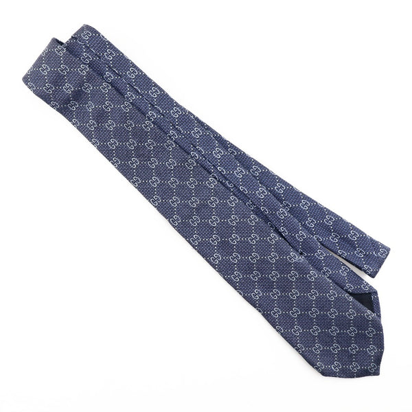 [Gucci] Gucci GG Tie Silk Blue Tie Men's Tie A Rank