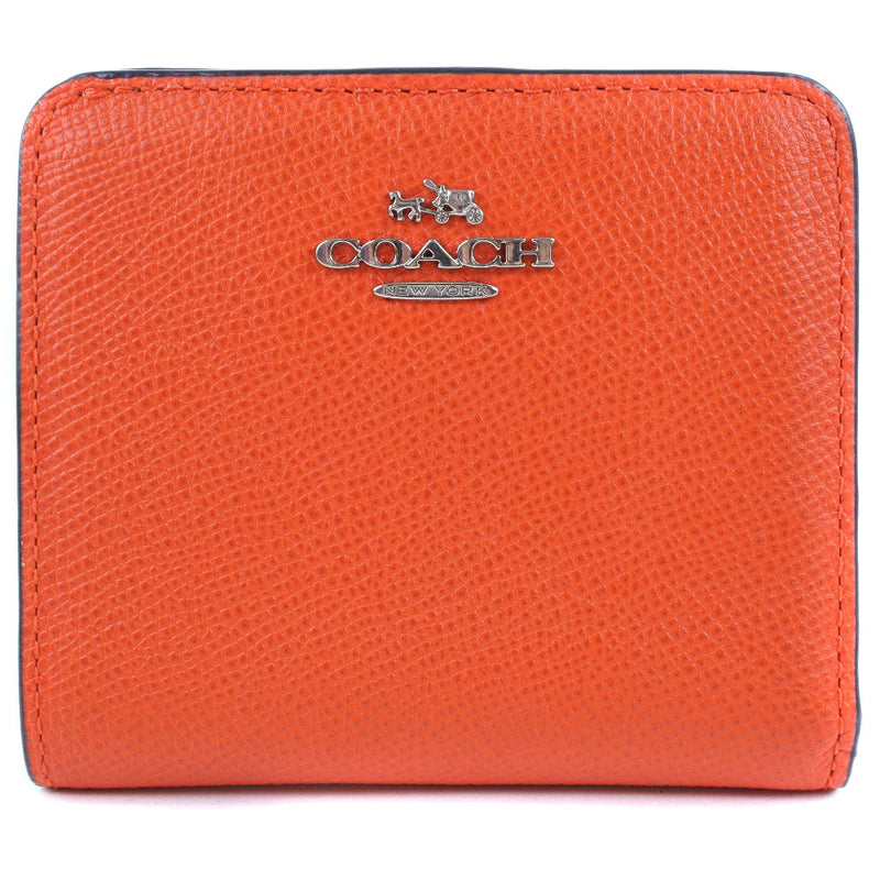 [COACH] Coach Bi -fold wallet Leather orange ladies Bi -fold wallet A+rank
