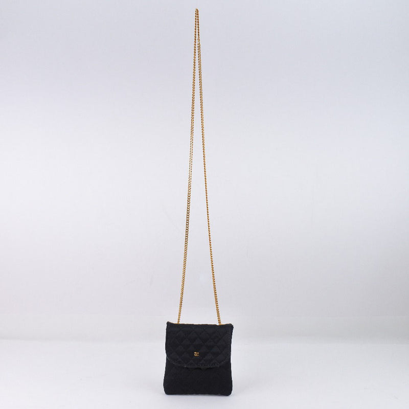 Chanel Chain Shoulder Bag Coco Mark Tassel Vintage Cotton France Black/Gold  Hardware Crossbody Turn Lock ChainShoulder Women's