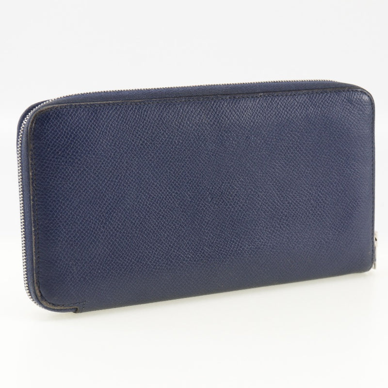 [HERMES] Hermes 
 Asap silk -in long wallet 
 Vo Epson Blue □ Q -engraved Zilk in Ladies