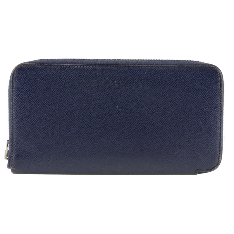 [HERMES] Hermes 
 Asap silk -in long wallet 
 Vo Epson Blue □ Q -engraved Zilk in Ladies