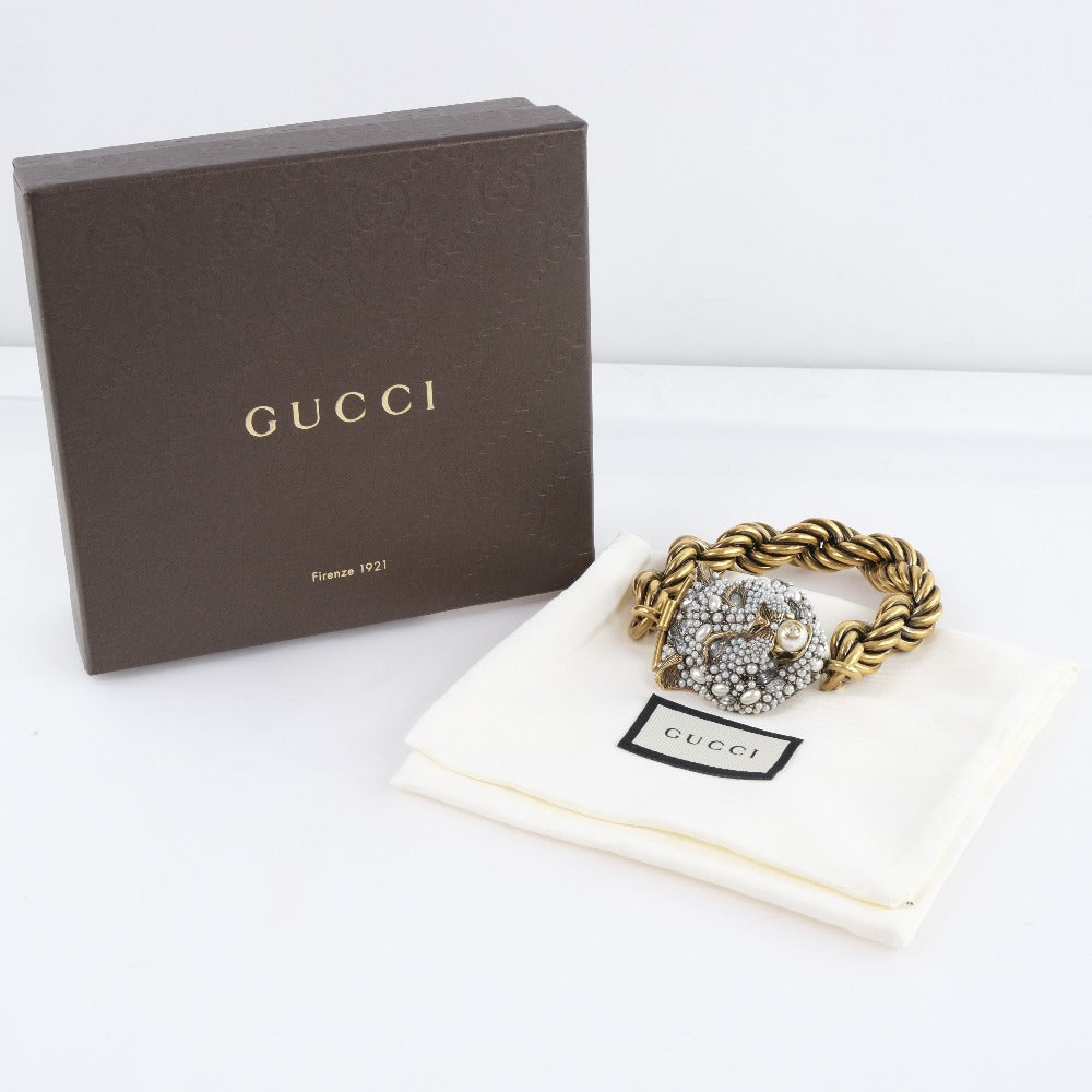 【GUCCI】グッチ キャットヘッド ブレスレット 金メッキ×フェイクパール ゴールド/シルバー レディース ブレスレット A-ランク – KYOTO  NISHIKINO