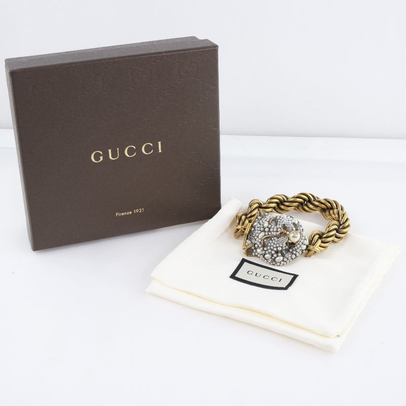 GUCCI】グッチ キャットヘッド ブレスレット 金メッキ×フェイクパール ゴールド/シルバー レディース ブレスレット A-ランク – KYOTO  NISHIKINO