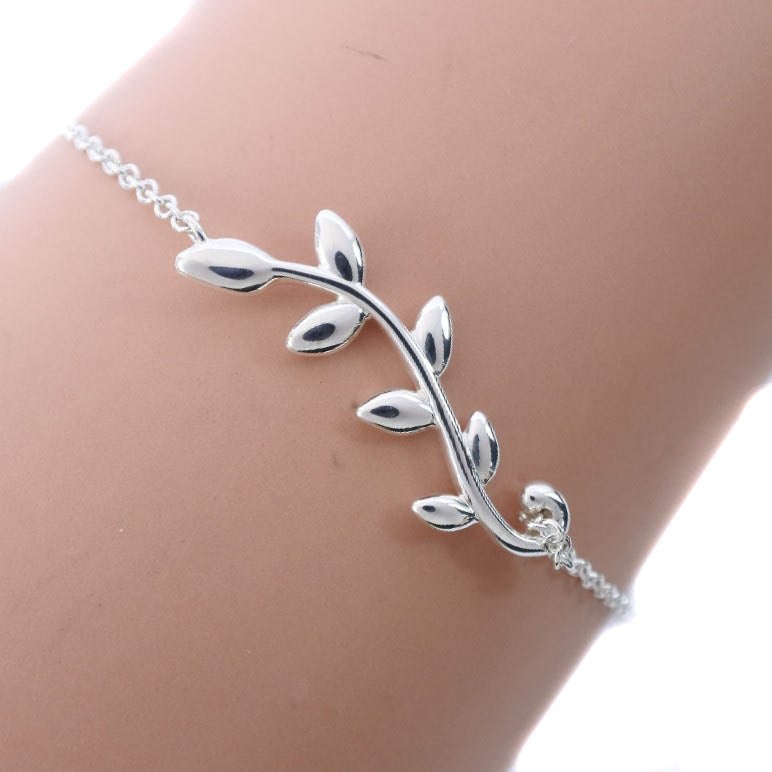 [TIFFANY & CO.] Tiffany Olive Leaf Vine Paromapicaso Silver 925 Silver Ladies Bracelet A+Rank