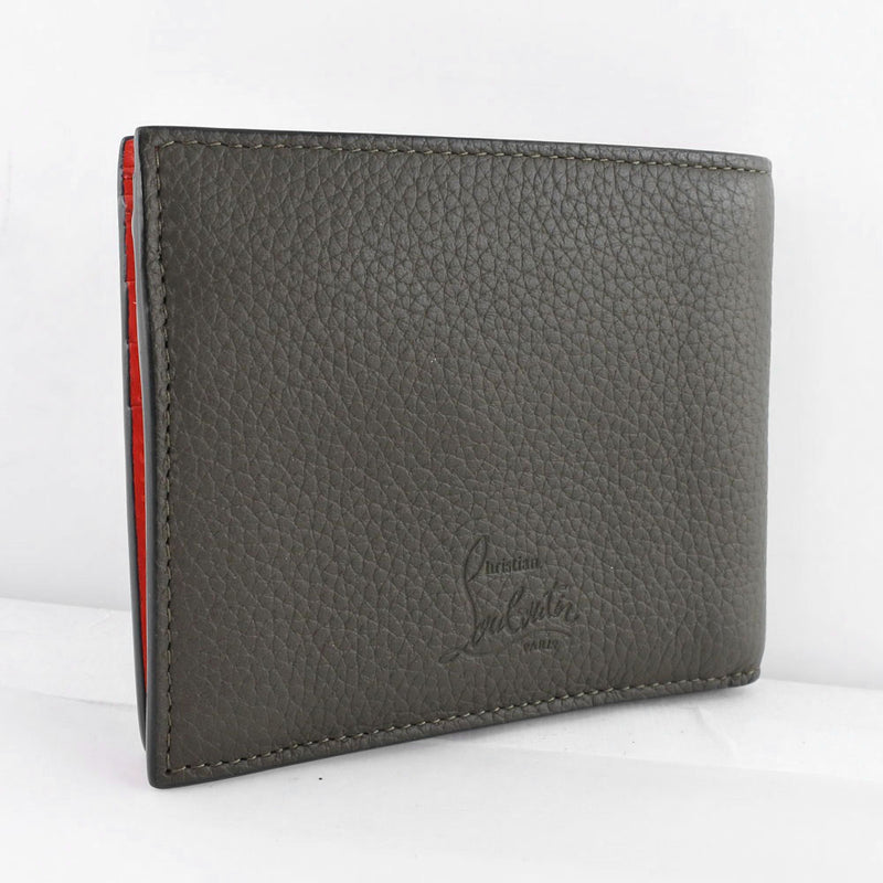 [Christian Louboutin] Christian Lubutan Studs Bi -fold Wallet Calf Tea Unisex Born Wallet A Rank