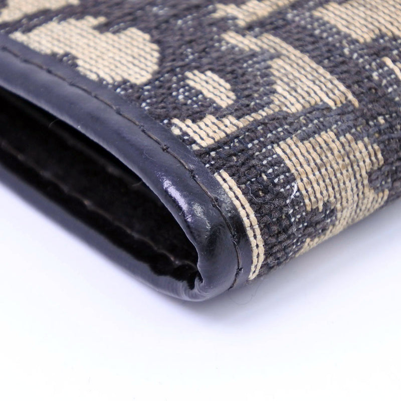 【Dior】クリスチャンディオール
 トロッター 二つ折り財布
 キャンバス 黒/ベージュ レディース 二つ折り財布