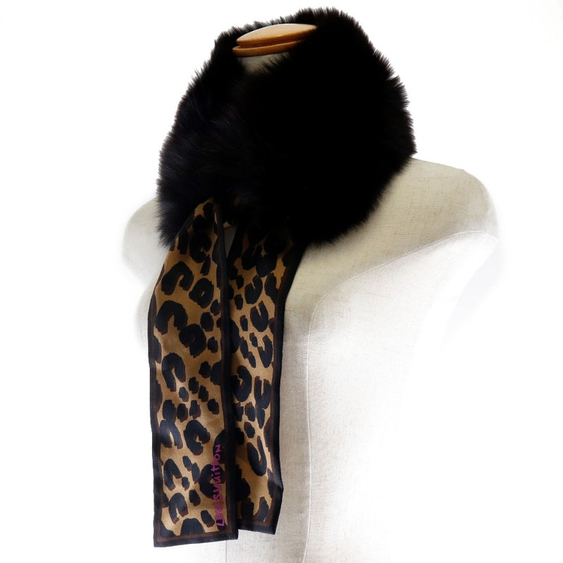 Louis Vuitton Brown Leopard Printed Cashmere & Silk Scarf Louis Vuitton