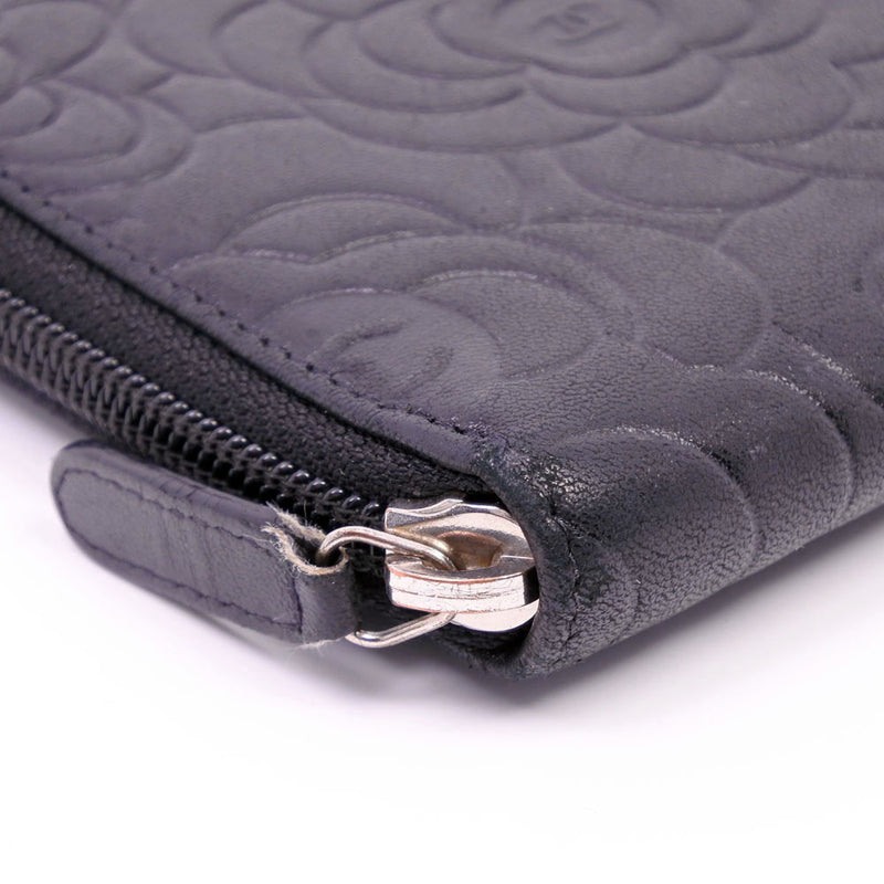 [CHANEL] Chanel Camelia Long Wallet Lambskin Black Ladies Long Wallet