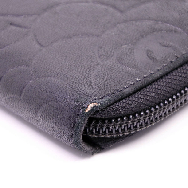 [CHANEL] Chanel Camelia Long Wallet Lambskin Black Ladies Long Wallet