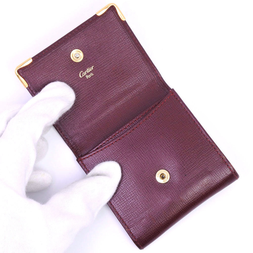 CARTIER】カルティエ 小銭入れ コインケース カーフ ボルドー