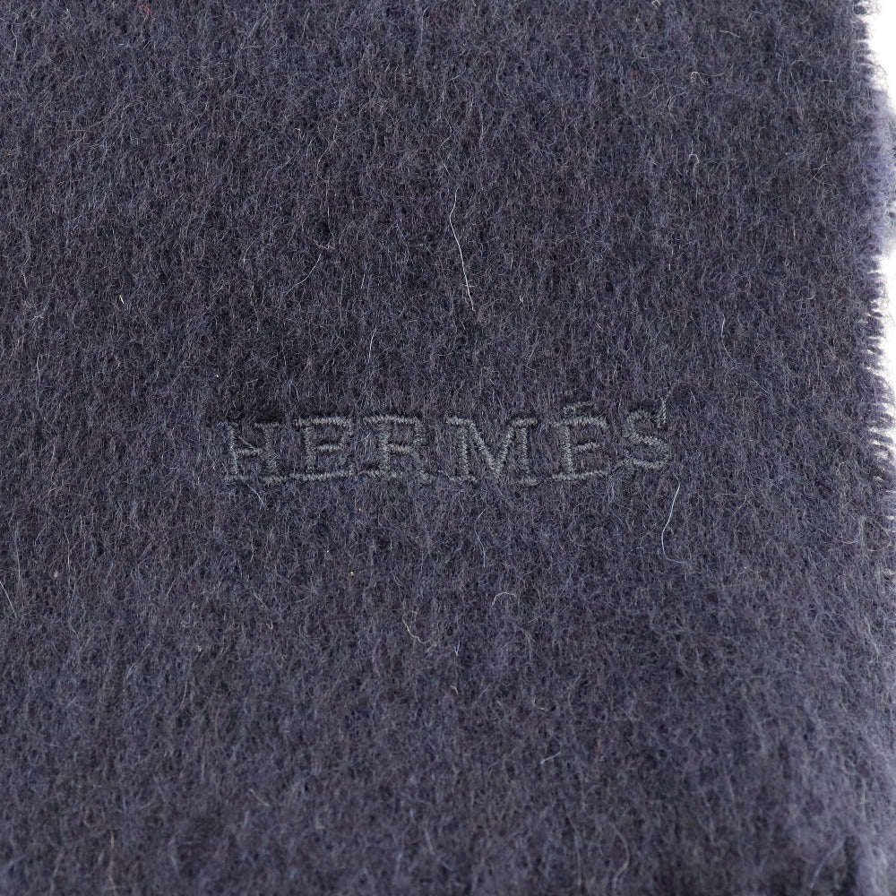 HERMES】エルメス マフラー カシミヤ ネイビー ユニセックス マフラー