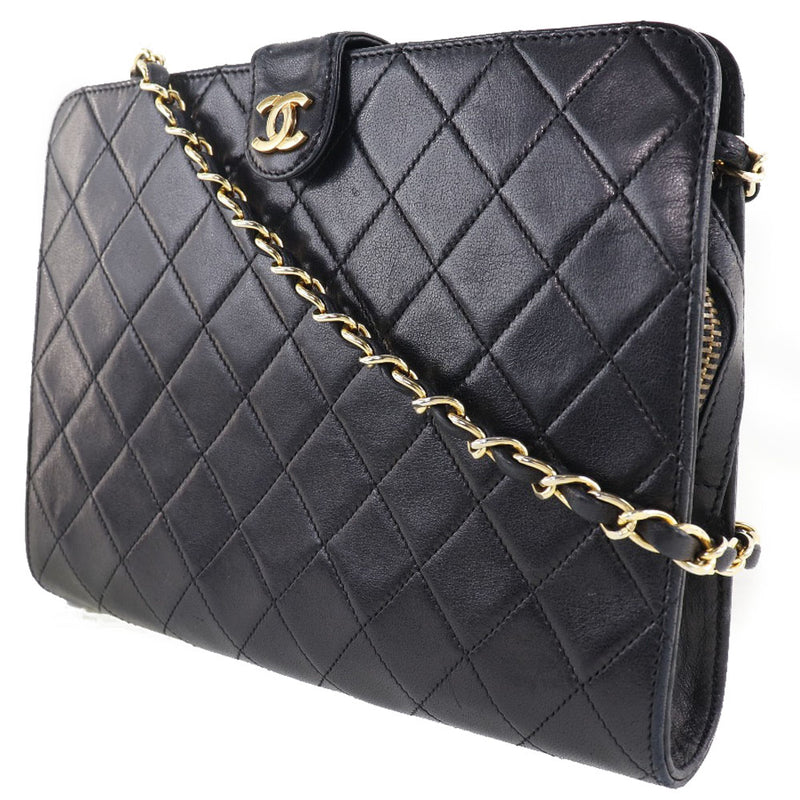 Chanel black 2025 quilted clutch bag