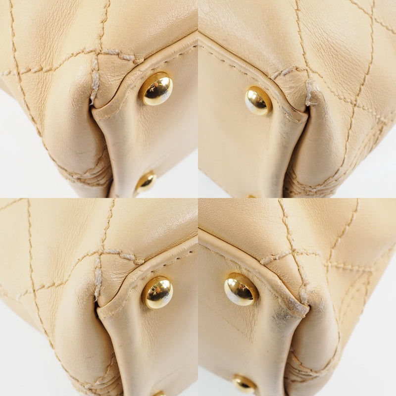[CHANEL] Chanel Wild Stitch One Shoulder Calf Beige Ladies Shoulder Bag B-Rank