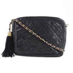 [Chanel] Chanel cadena de hombro matrasse Coco Mark Skin Black Ladies Shoulder Bag-B-Rank