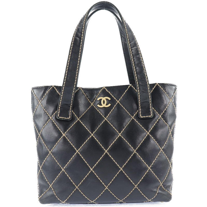 [CHANEL] Chanel Wild Stitch Calf Black Ladies Tote Bag