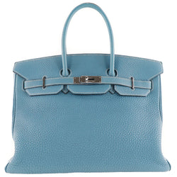 [HERMES] Hermes Birkin 35 Togo Blue Jean Light Blue □ I engraved Ladies Handbag
