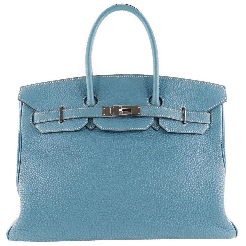 [HERMES] Hermes Birkin 35 Togo Blue Jean Light Blue □ I engraved Ladies Handbag