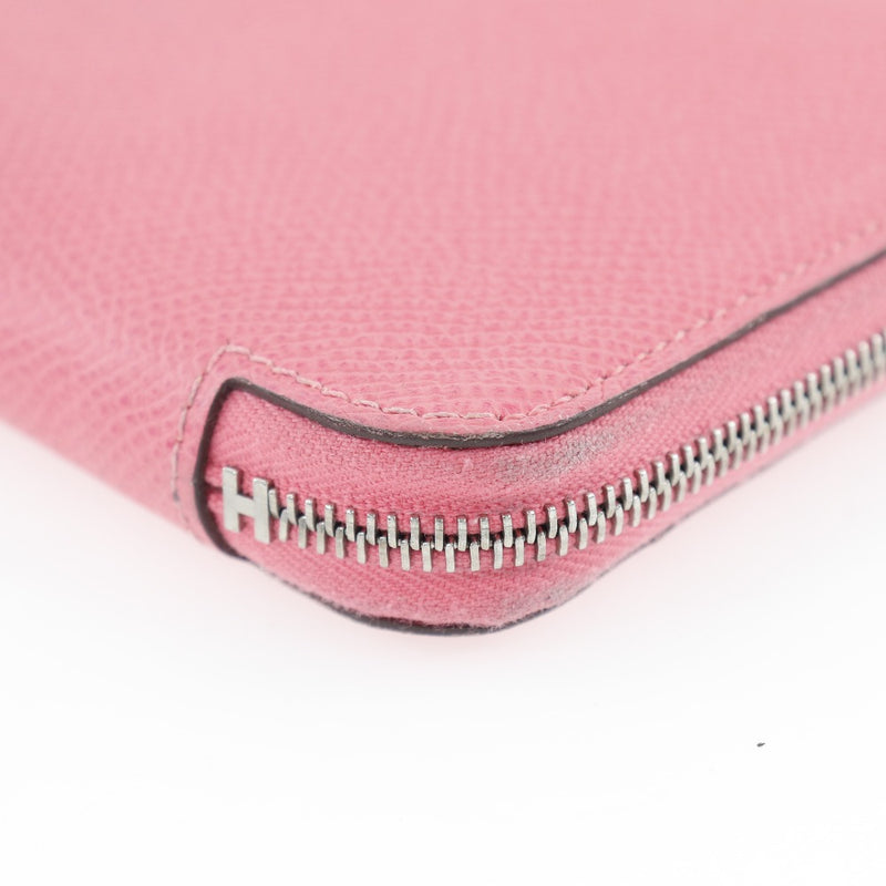 [HERMES] Hermes Azapring Long Silkin Long Wallet Vo Epson x Silk Rose Azare Pink D Fastener Azap Long Silk Inn Ladies