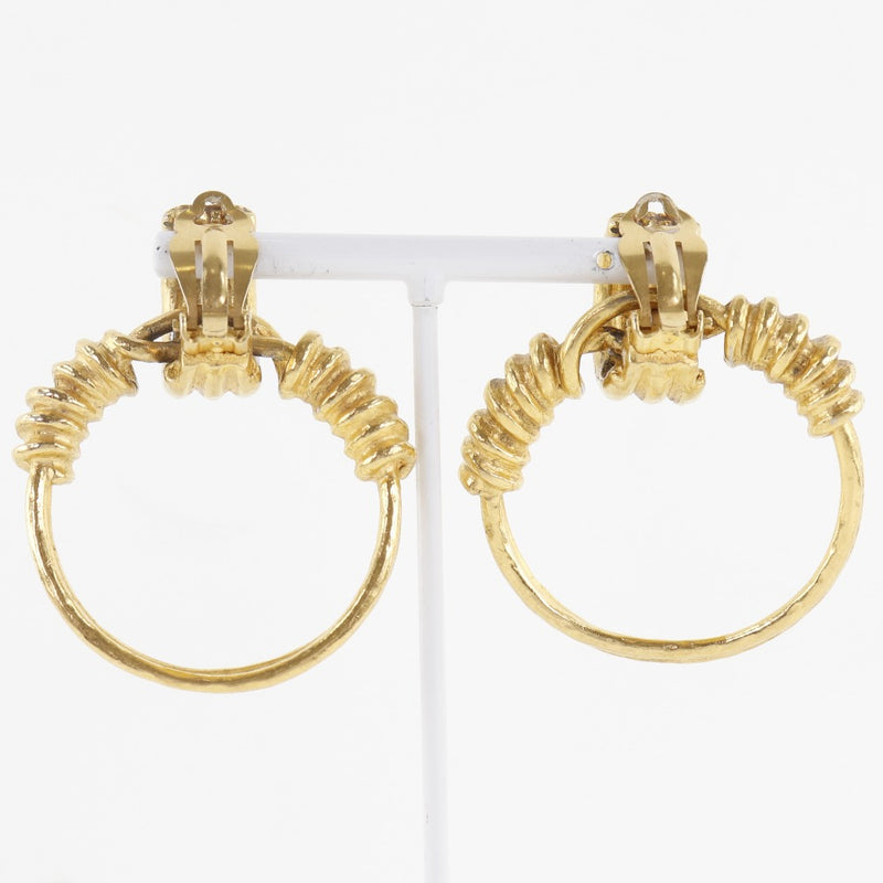 [Chanel] Chanel Hoop Coco Mark Vintage Gold Colle de oro 94p Pendientes de damas grabadas
