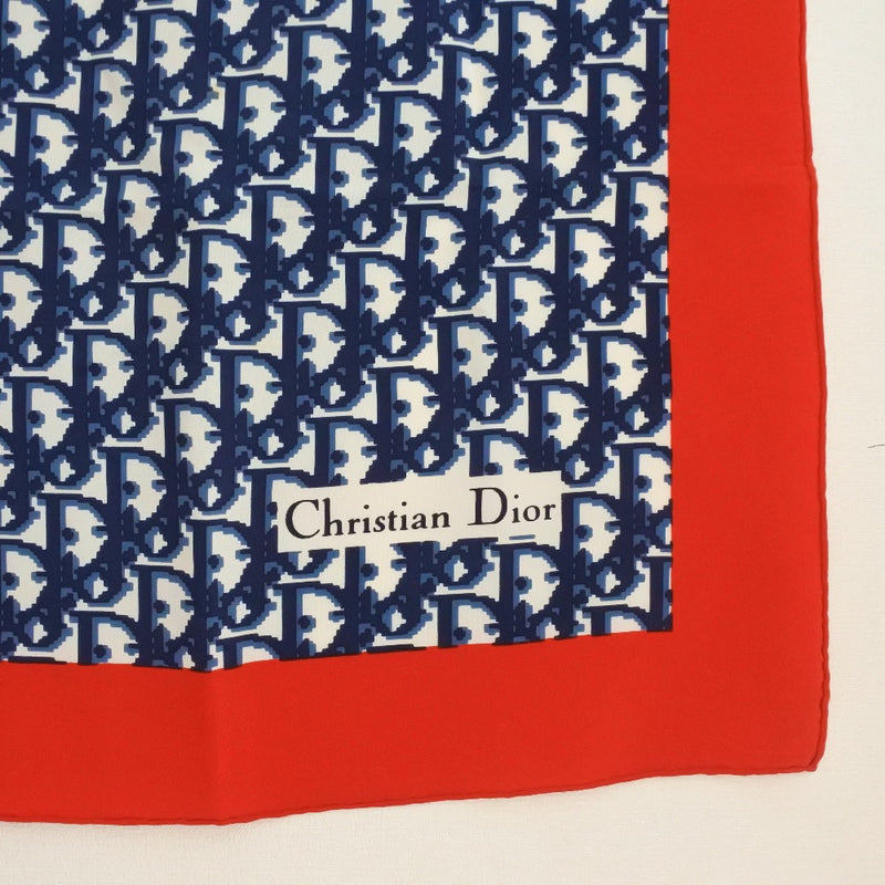 [DIOR] Christian Dior Trotter 패턴 실크 해군/빨간 숙녀 스카프