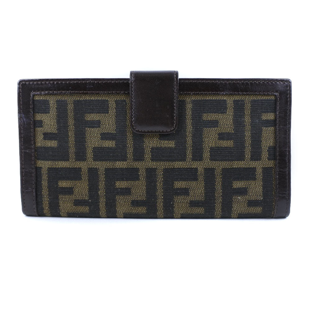FENDI】フェンディ ズッカ 長財布 キャンバス 茶 レディース 長財布 A