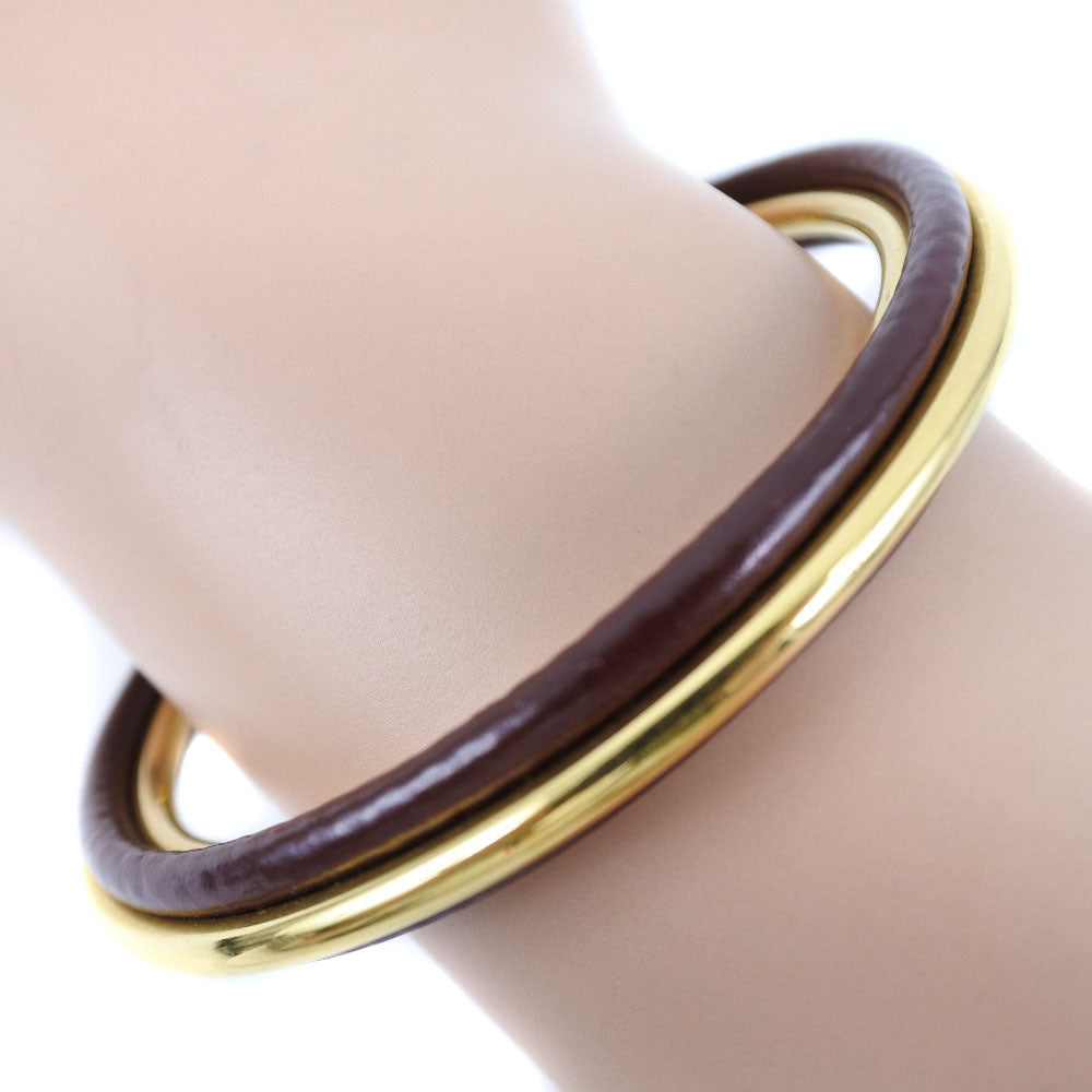 HERMES】エルメス バングル 金メッキ ブラウン レディース バングル