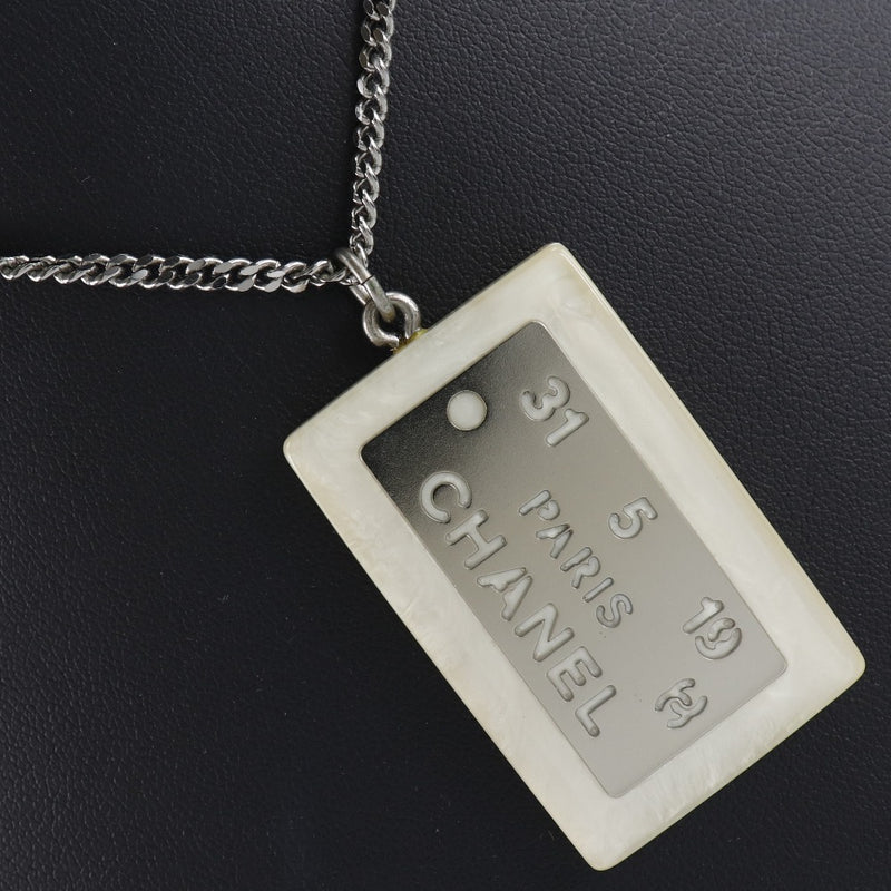 CHANEL] Chanel Logo plate metal x plastic silver ladies necklace – KYOTO  NISHIKINO