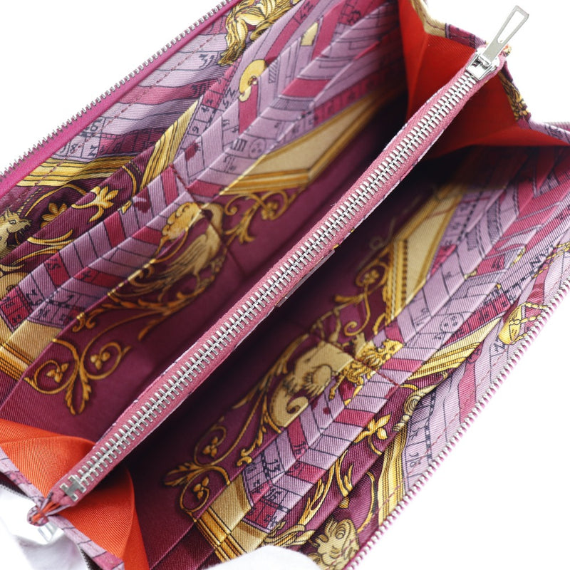 [HERMES] Hermes Azap Silkin Vo Epson Pink □ P engraved Ladies long wallet