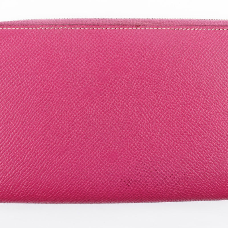 [HERMES] Hermes Azap Silkin Vo Epson Pink □ P engraved Ladies long wallet