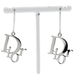 [Dior] Christian Dior Logo Hook Metal Silver Ladies Pendientes A+Rango