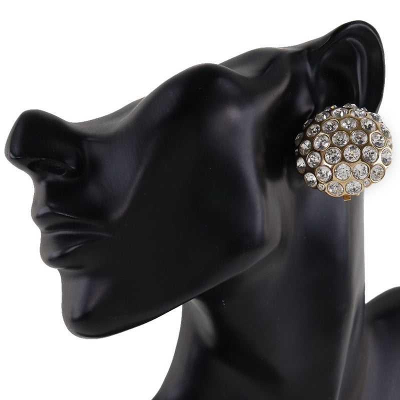 [DIOR] Christian Dior gold plating x Rhinestone Ladies Earrings A-Rank