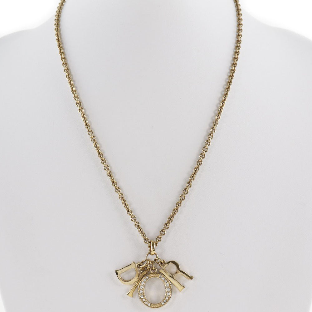 Dior】クリスチャンディオール ロゴ 金メッキ×ラインストーン